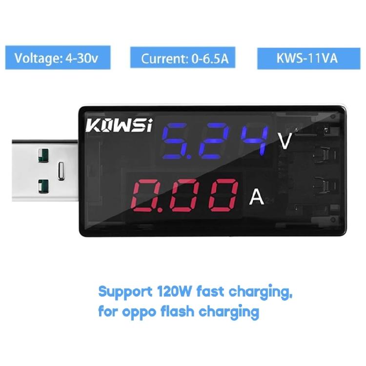 KWS-11VA Dual USB Tester Charger Tester Voltmeter Ammeter Charger Detection