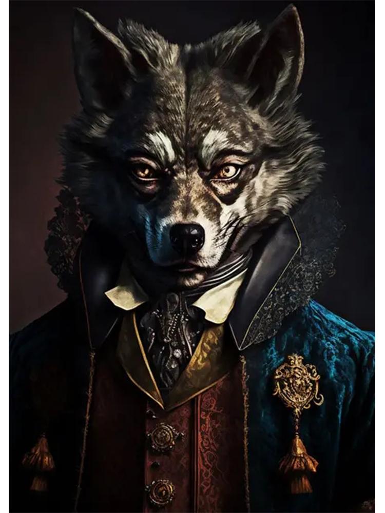 Nowoczesna moda zwierzęca szlachetny rocznik lew tygrys pies niedźwiedź 5DDIY diamentowe malowanie sztuka ścienna obraz dekoracja salonu