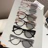 Finished Color Changing Plain Glasses for Women Vintage Cat Eye Frame Anti-UV Sun Glasses Luxury Ladies Photochromic Eyeglasses