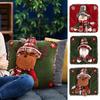 Christmas Pillowcase 16x16 Inch Soft Pillowcase 3D Doll Design Cushion Case For Home Living Room Bedroom Couch Sofa Bed Car
