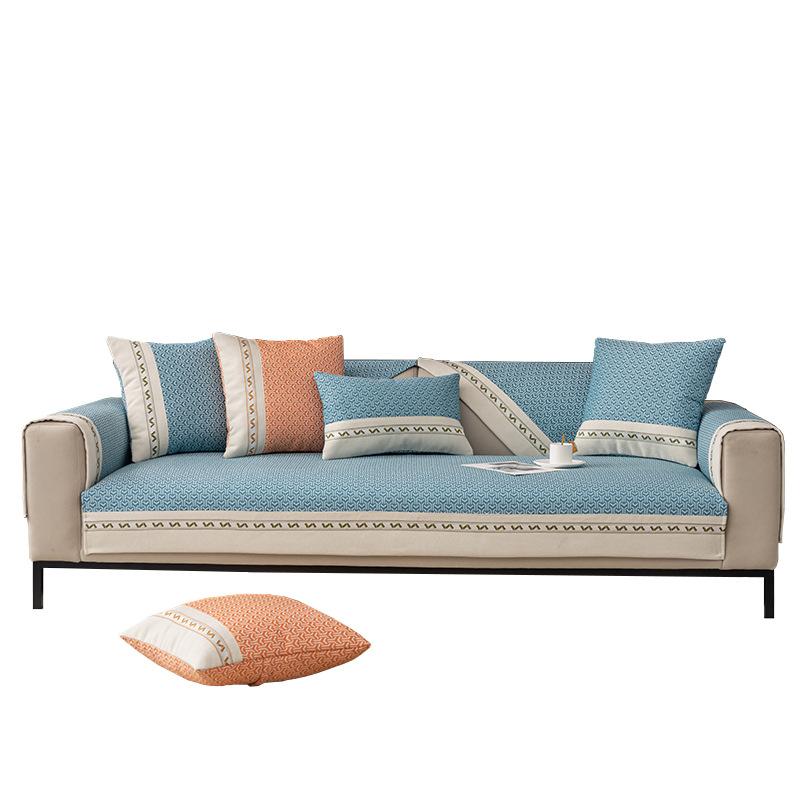 Pernă de canapea din chenille Four Seasons Husă universală anti-alunecare Pânză ușoară Husă de canapea din piele de lux