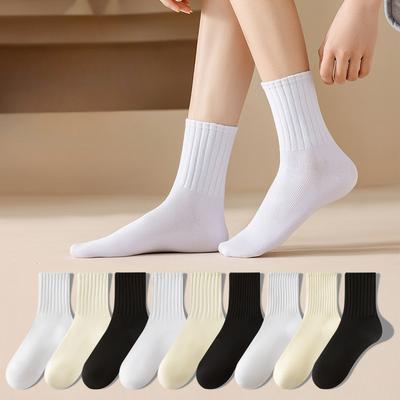 Female Autumn and Winter New Deodorizing Sweat Absorbing Comfortable Cotton Tube Socks
