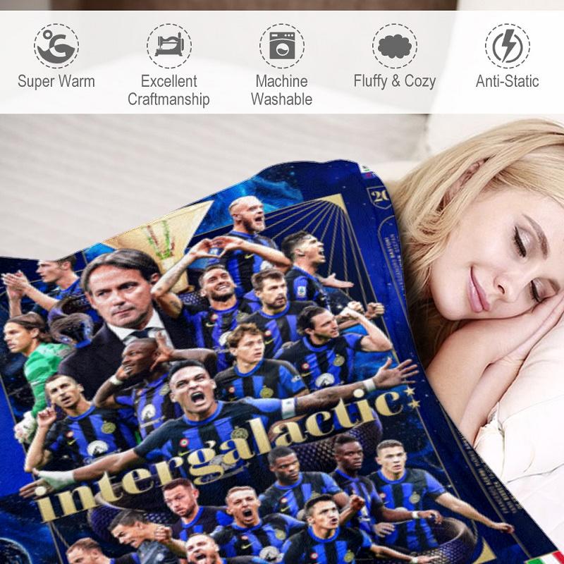 Famous F.C. Internazionale Milano football player Lautaro Martínez blanket Soft four season home bed office travel outdoor warm blanket L10