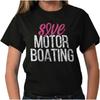 Save Motor Boating Ta Tas Cure Breast Cancer Womens or Mens Crewneck T Shirt Tee