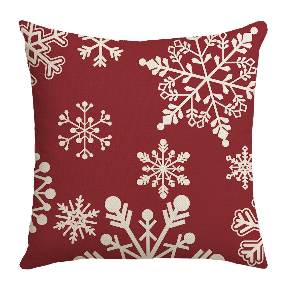 New Christmas Cushion Snowflake Elk Garland Red Home Cushion Pillow Case