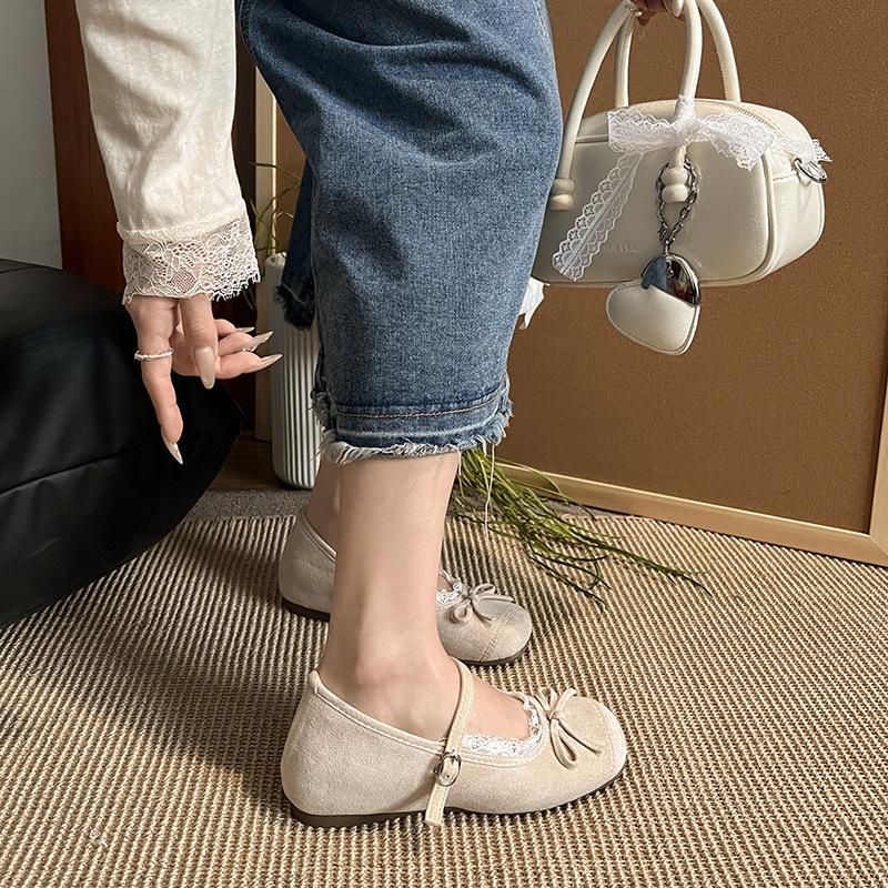 The inner height is increased by 3cm, gentle fairy style, versatile spring and summer soft sole, retro Mary Jane shallow mouth single shoes, the i