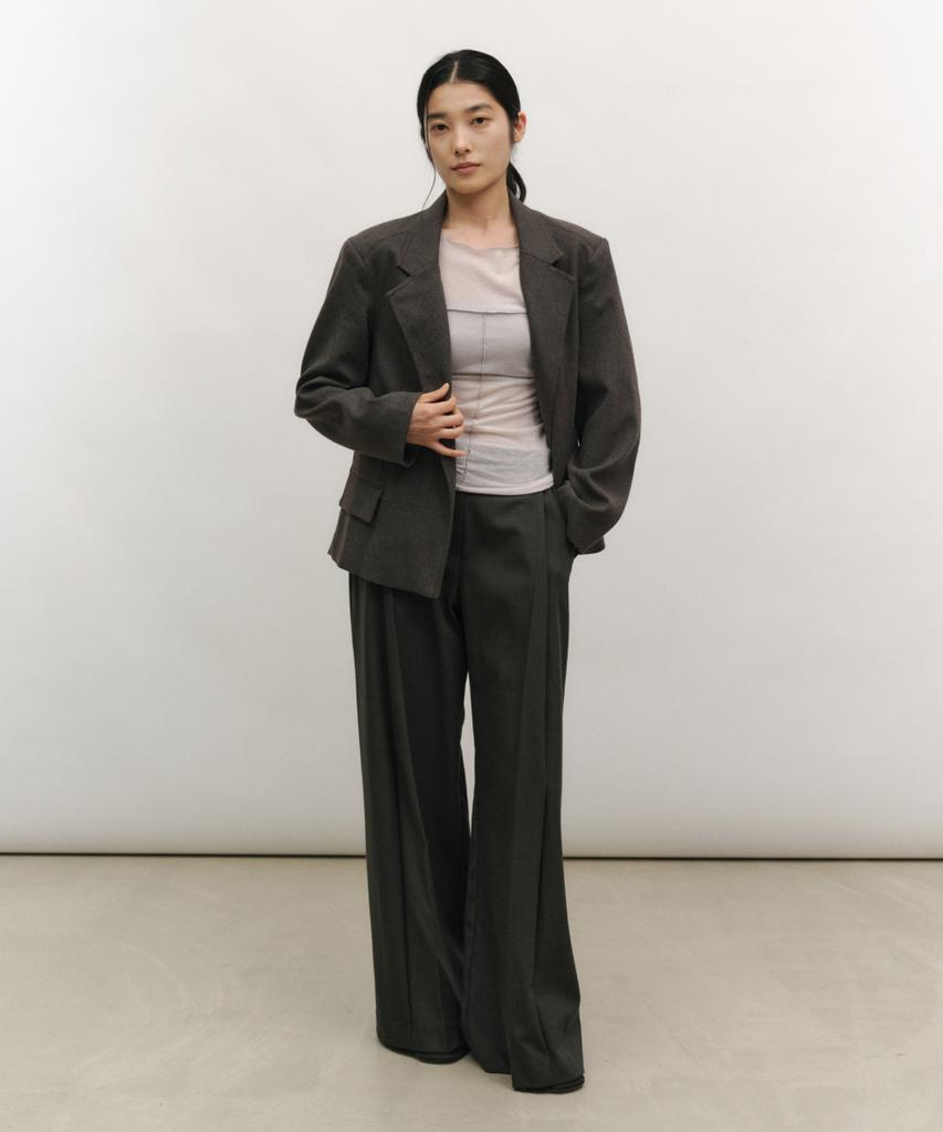LOW TIDE Minimal Tailored Jacket [Melange Grey]