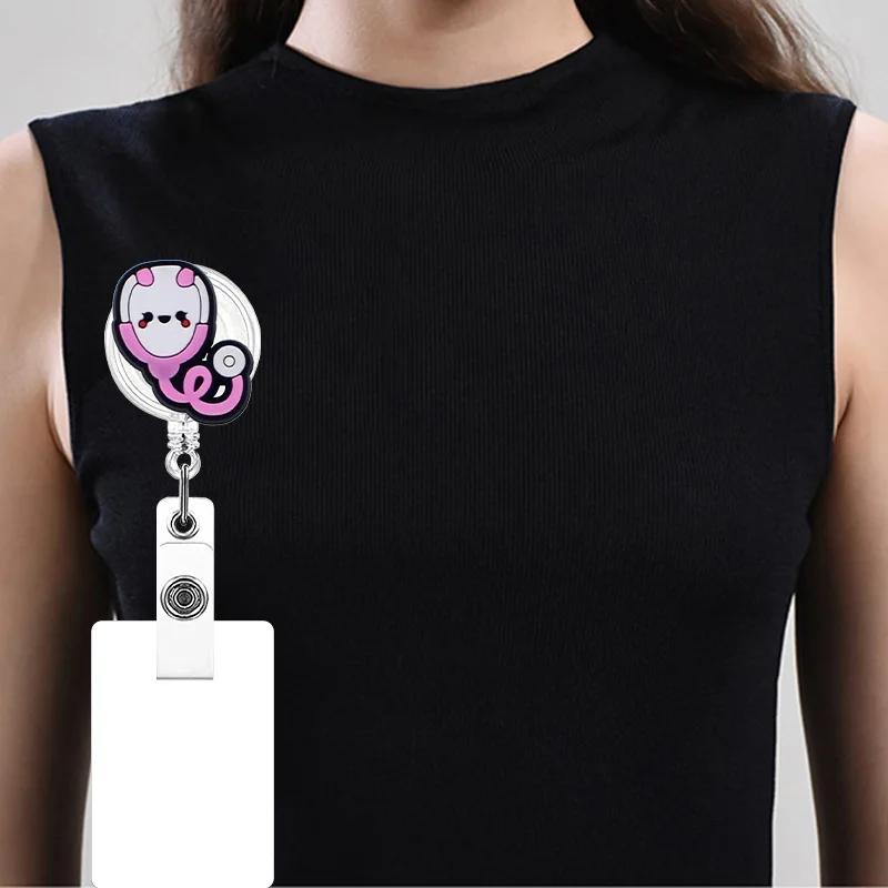 1 Stück Krankenschwester Einziehbarer Ausweis-Clip Halter für Ausweise Arztausweis Schlüsselanhänger Schulstudent Porta Credencial Ausweishalter