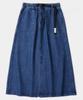 COLUMBIA UNIVERSITY Sl-Label Belted Denim Skirt Midnight Denim