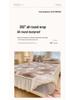 French Rabbit Fur Double-Layer Lace Fitted Sheet Bed Skirt 3-Piece Set
