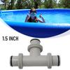 Plastic Hose Adapter Replacement for Intex 1 5in Tee T Joint Pool Part with Rubber O Rings and Weather Resistant Design