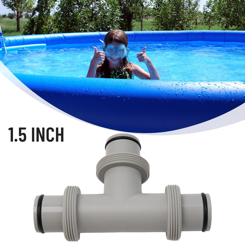 Plastic Hose Adapter Replacement for Intex 1 5in Tee T Joint Pool Part with Rubber O Rings and Weather Resistant Design