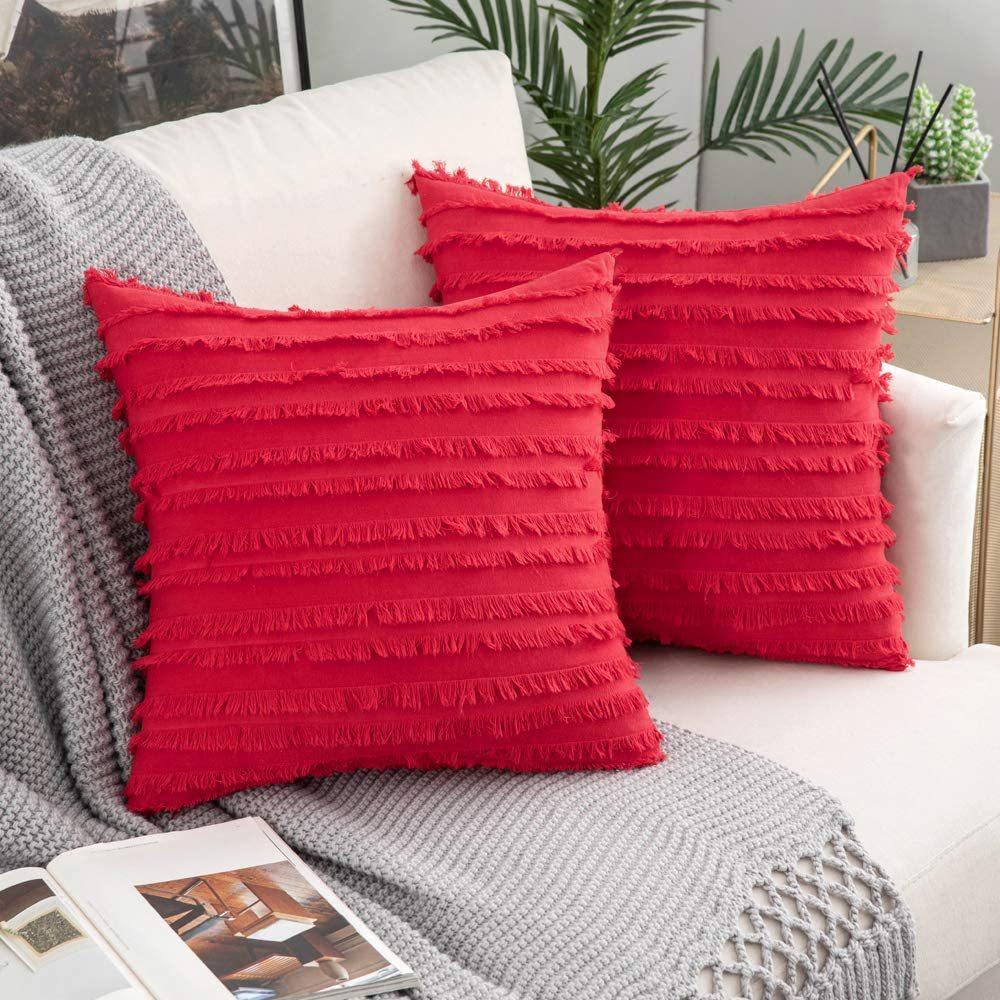 Tassel Pillow Case Home Office Sofa Bay Window Pillow Bohemian Striped Cushion Car Lumbar Pillow