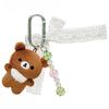 Kawaii Rilakkuma Bear Four Leaf Clover Lying Plush Keychain Lucky Lovely Chairoikoguma Bear Stuffed Doll Plush Hanging Ornament