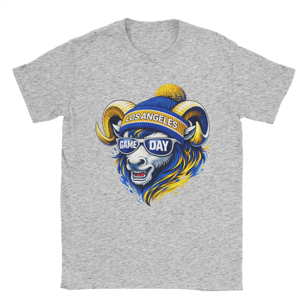 Ram with Beanie and Sunglasses Game Day Vibes Unisexs T Shirts  Funny Tees Short Sleeve Round Collar Cotton Plus Size Clothing