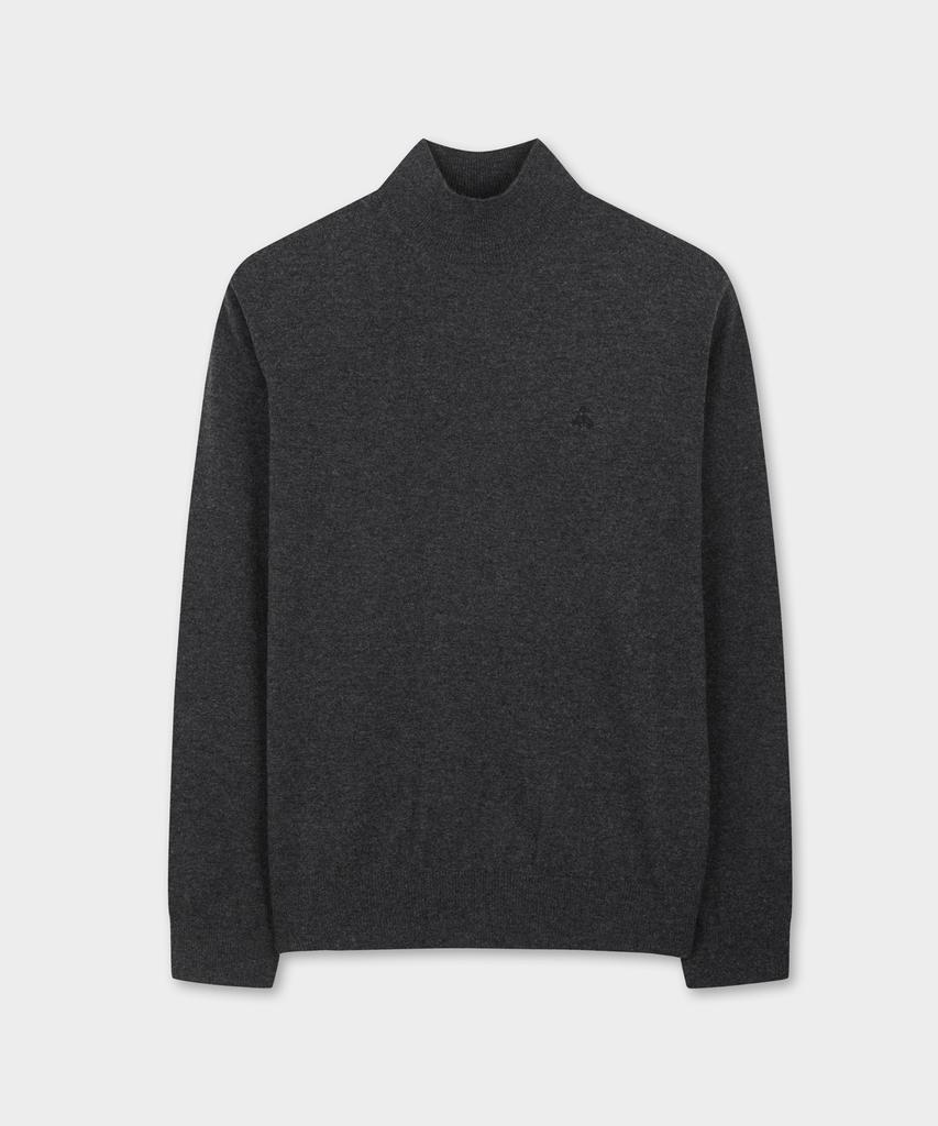 BROOKS BROTHERS Wool Cashmere Solid Half-Neck Sweater (Charcoal) (Bbwumbf404)