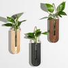 Ensemble de trois pots de fleurs muraux en bois - Style bohème - Design fait main en arc-en-ciel - Support de culture suspendu - Entrée - Maison naturelle
