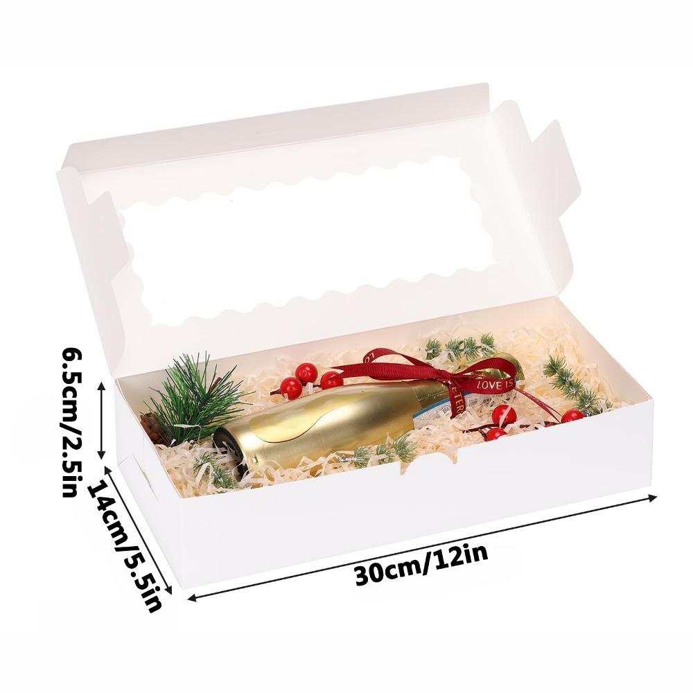 18 Stück Weiße Geschenkboxen mit Fenster Großansichts-Displaybox Rechteckige Papierverpackungsbox für Partys Geschenke Schmuck Ideal für Hochzeiten Partys Veranstaltungen