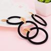 Durable Seamless Black Elastic Hair Tie for Thick Hair