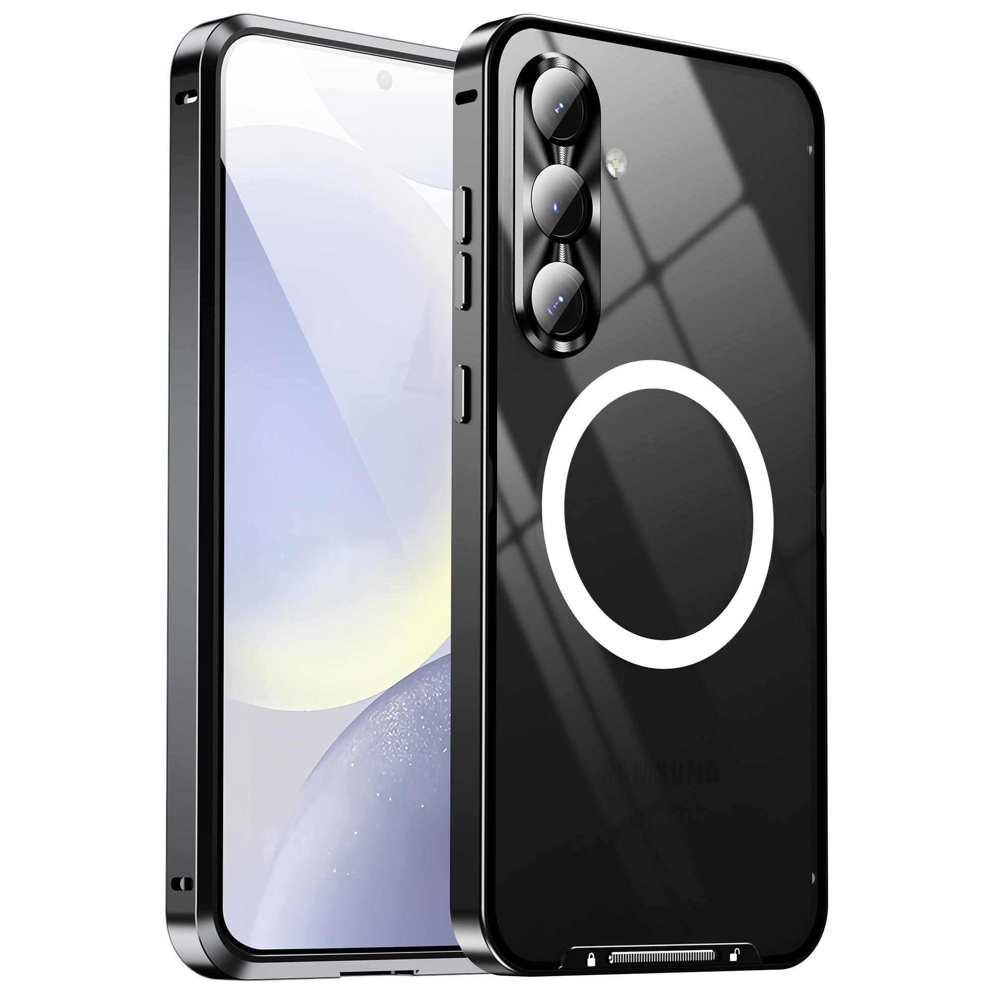 

Для Samsung Galaxy S24 FE Магнитный чехол Металлическая рамка Матовая крышка телефона A