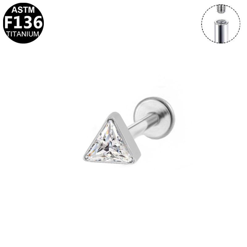 Polaris Titan Elchknorpel & Lippenstecker Ohrringe, G23 Innengewinde Piercingschmuck