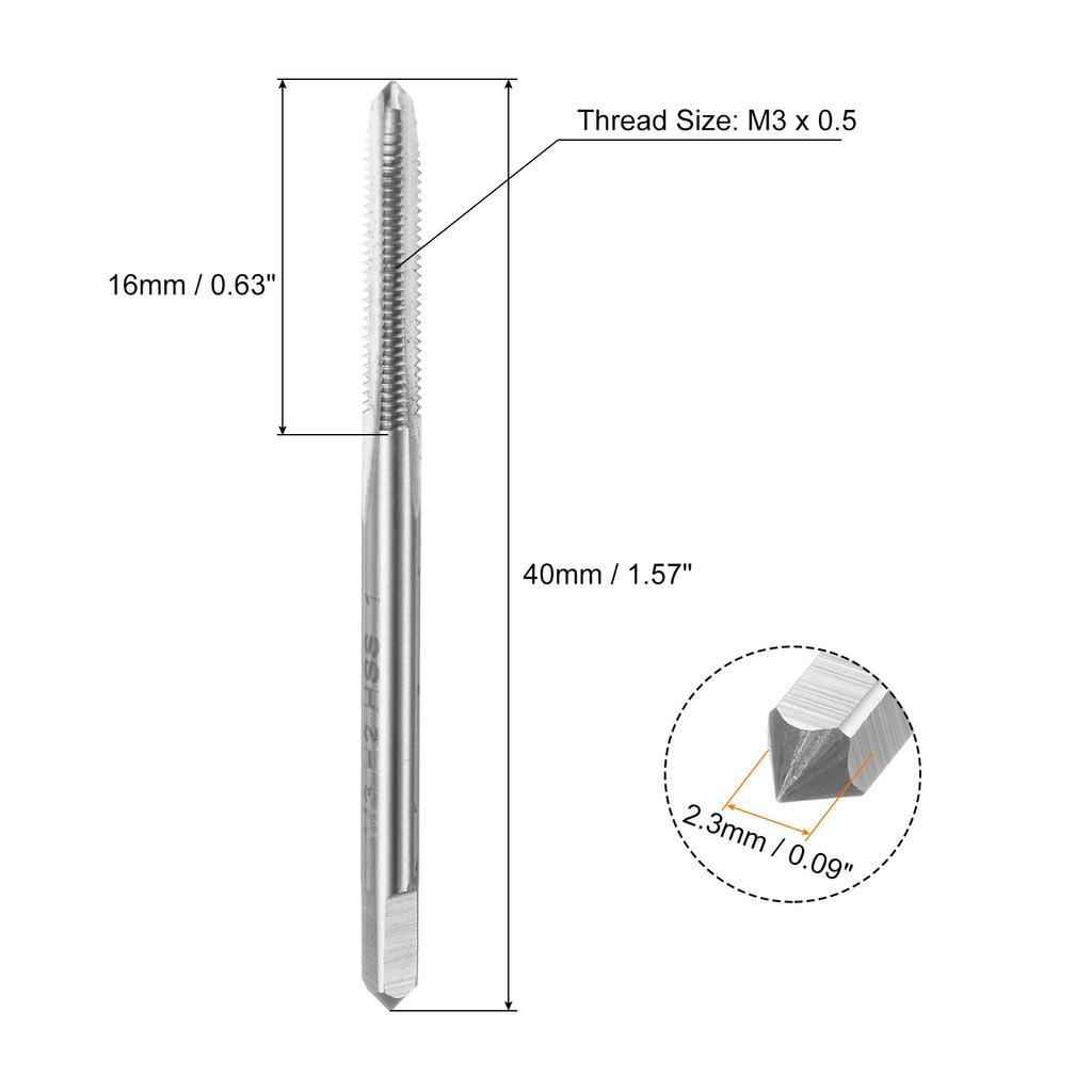 3pcs Thread Tap HSS 6542 Hand Tap Set Taper/Plug/Bottom Thread Screw Taps Tapping Tools 1/4-20 1/2-13 UNC M3 M4 M5 M6 M8 M10 M12