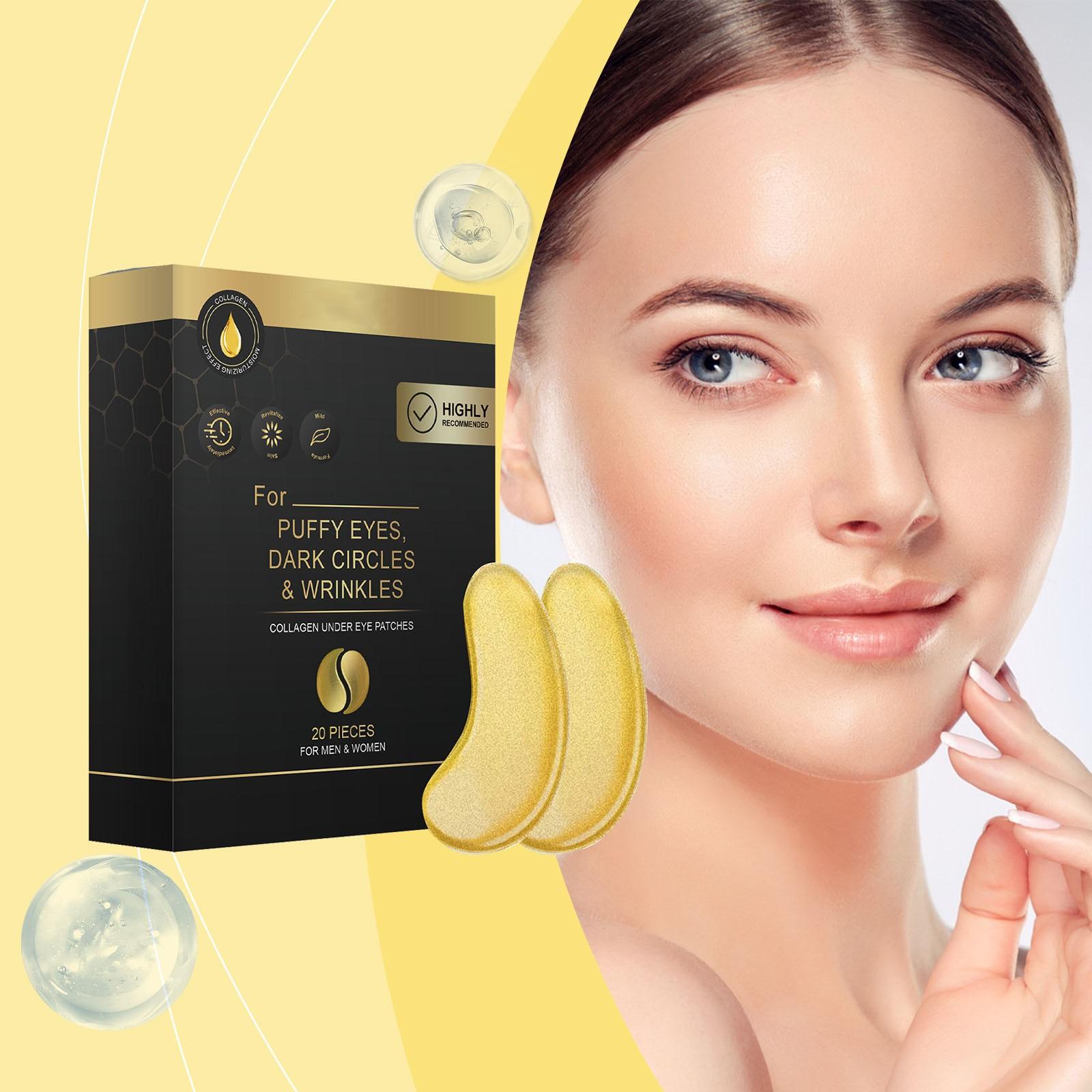 

Патчи под глазами от отечности и темных кругов - Маски для глаз с аминокислотами и коллагеном, уход за кожей вокруг глаз от морщин - Подарок на день рождения, уход за собой(20 пар) 5мл