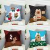 DDinotaeng Pillow Case For Car Sofa Decorative Home Doublesided Print Plush Square Throw Pillow Cushion Cover