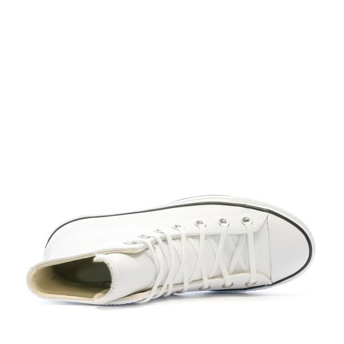 Basket Converse PLATEFORME CUIR HI - CONVERSE - Blanc - Adulte - Plat - Lacets