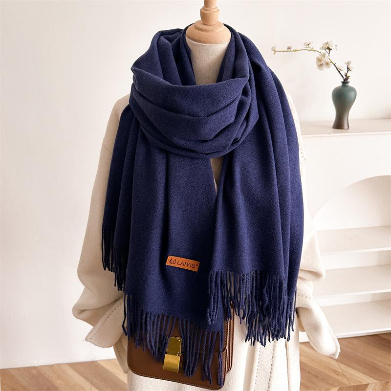 Autumn And Winter  Cashmere Scarf For Women, Solid Color Warm Shawl, Fashion Tassel Scarf, Versatile Scarf