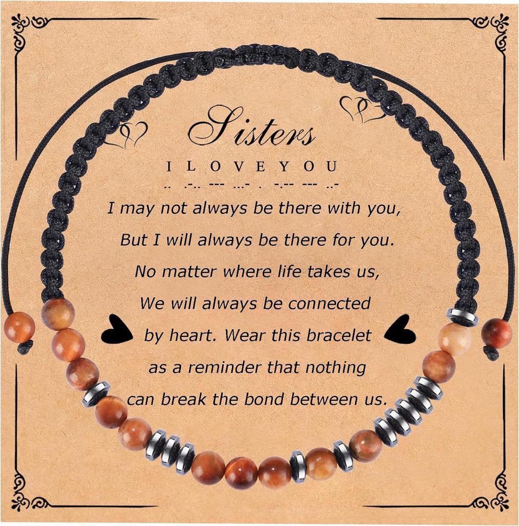 Morse code bracelet, magnet spacer, tiger eye weave, gift bracelet, emperor stone code bracelet.