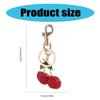 Simple Rhinestones Cherries Charm Keychains Fashion Hanging Ornament Pendant Car Keyring Backpack Decoration Bag Charm