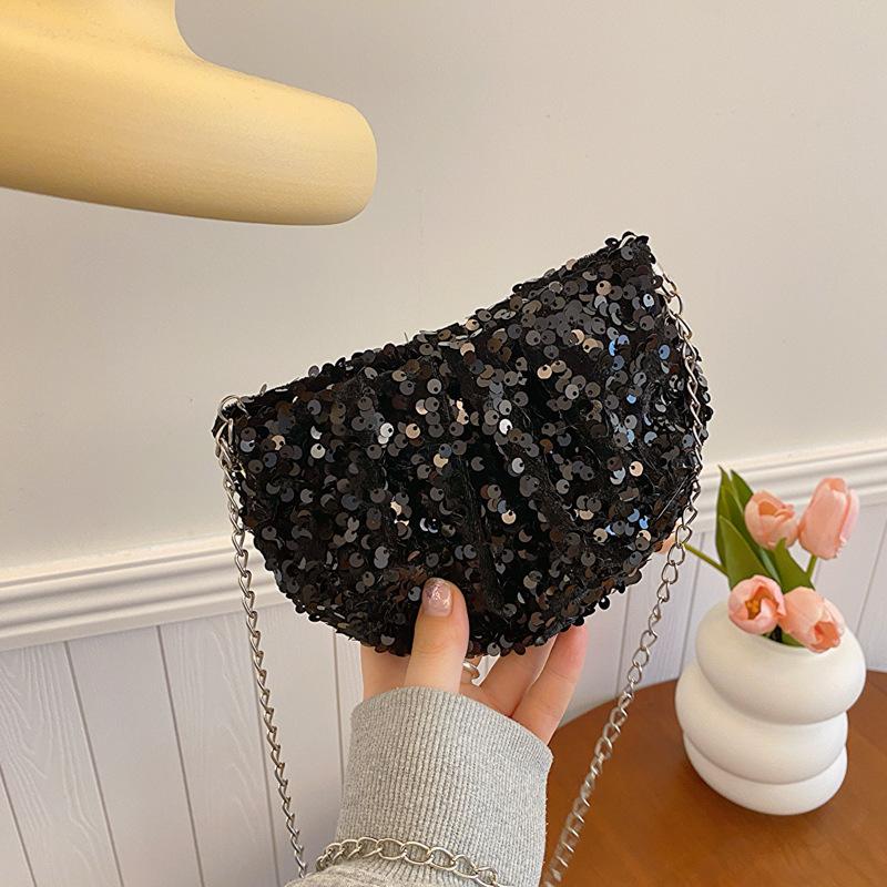 

Персонализированная блестящая модная корейская версия сумки, весенняя новая цепочка, повседневная сумка через плечо, сумка для мобильного телефона для женщин