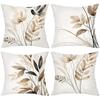 Floral Leaf Patterned Cushions For Modern Home Decor Polyester Pillowcase, Sofa Decorative Cushion Cov Headboard Pillow