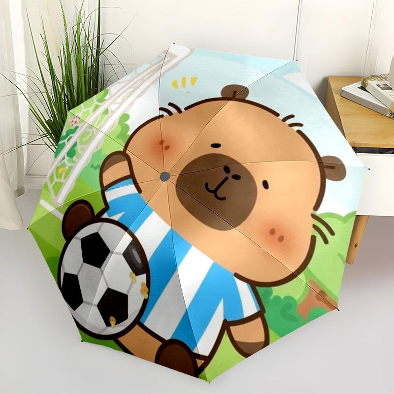 1pc Soccer Capybara Automatic Open/Close Umbrella, Folding Compact Umbrella with Lightweight Design for Women/Men yy251028154