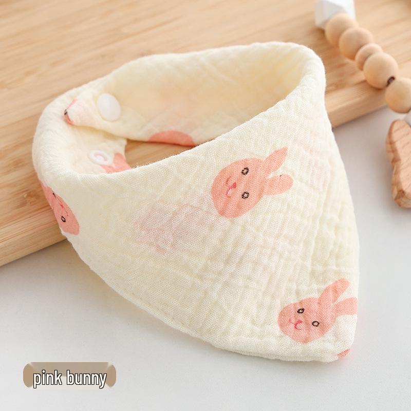 Gekräuselte Baumwollgaze Dreieck Baby Lätzchen & Spucktuch