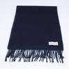 JOHNSTONS fringe Scarf Navy / GreenUsed