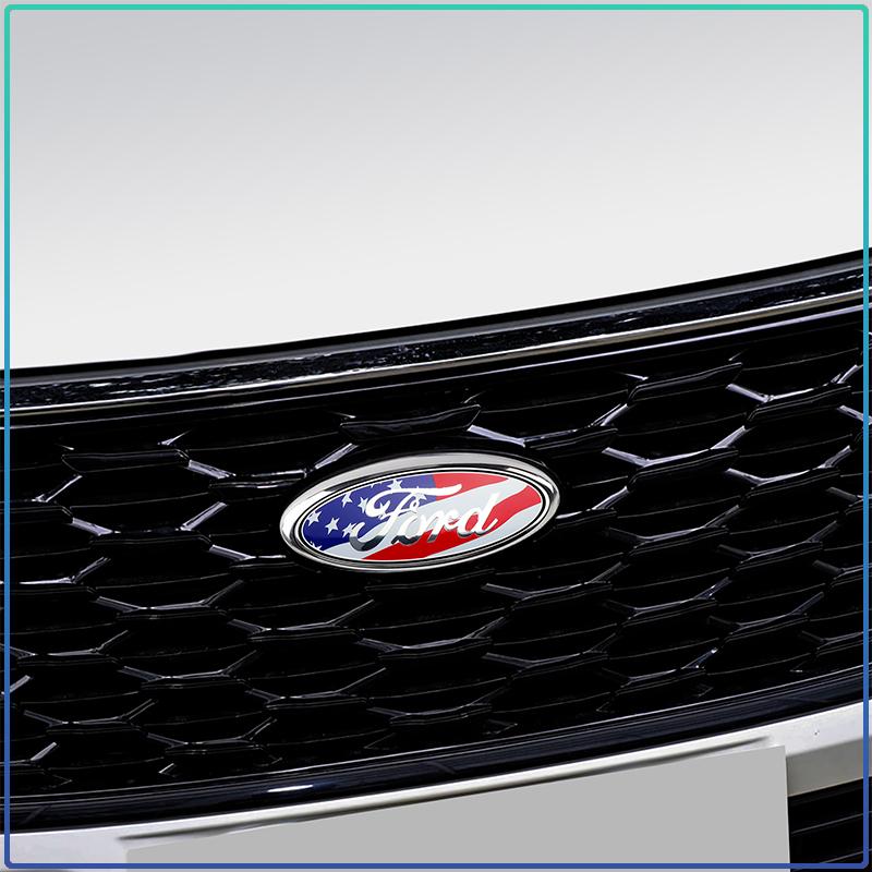 Bil Bakre Bagageutrymme Logotyp Emblem Klistermärke 11,5x4,5cm Ersättning för Ford Ranger Escape Mondeo Fusion Fiesta Kuga Edge Focus Mustang Biltillbehör