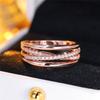 Cute Female White Zircon Stone Engagement Ring Vintage Rose Gold Color Wedding Jewelry For Women
