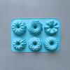 1 Pcs Silicone Donut Baking Molds Multicolor Doughnut Pans 6-Cavity Designs Donut Flower And Swirl Shaped Suitable For Baking