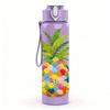 1PC Colorful Pineapple Fruit Art Print 750ml Color Plastic Sports Water Bottle Leakproof Flip Straw Lid Suitable for Sports Office Home Use