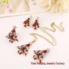 High-Quality European & American Crystal Christmas Tree Jewelry Set: Necklace, Ring, Earrings