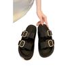 Women's Shoes  Fashion Open Toe Women's Slippers New Belt Buckle Outdoor Casual New Summer Best Seller Rome Flat Slippers