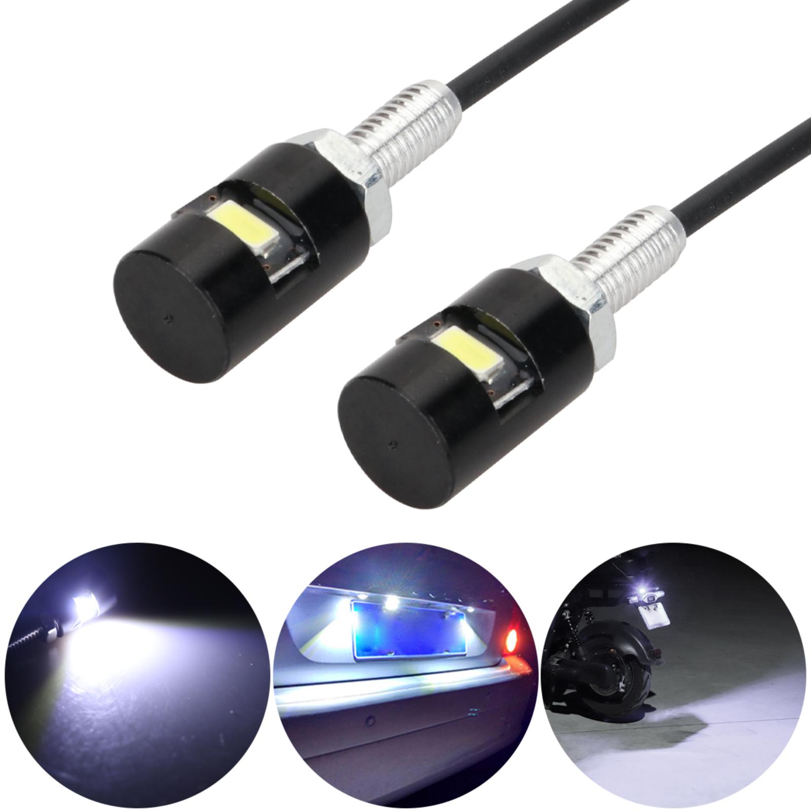 

2pcs Car Auto Motorcycle License Plate lamp Tail Number Universal Screw Bolt Light 12V SMD 5630 Fog Driving Light White LED