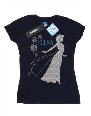 Womens/Ladies Frozen Elsa Christmas Silhouette Cotton T-Shirt