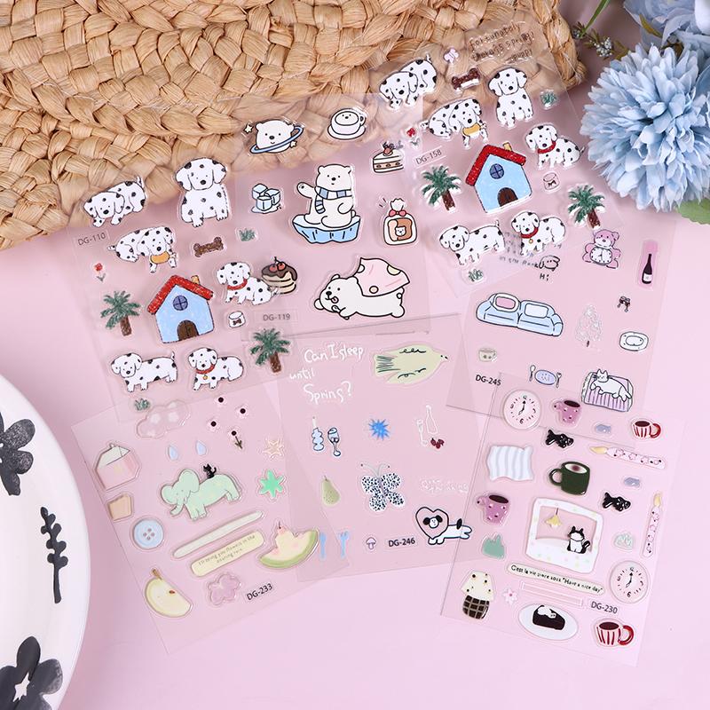 Et sett søte dataklistremerker, morsomme tredimensjonale geléplanlegger dekorative klistremerker, mobiltelefonklistremerker