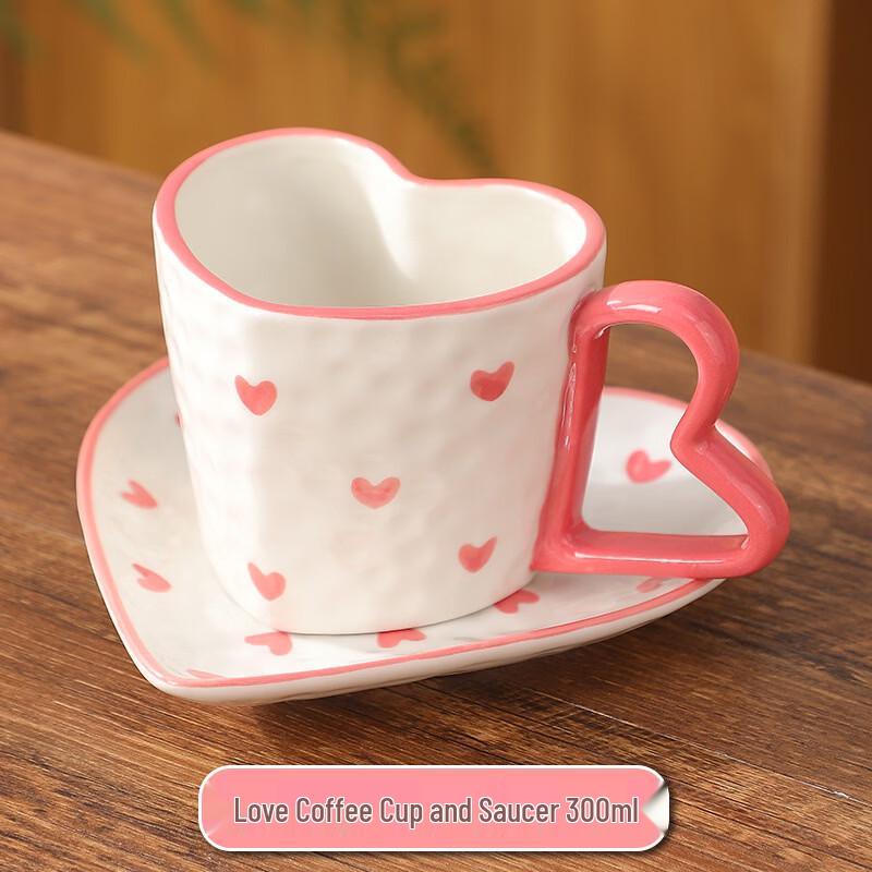 Shangqi Handmade 3D Heart Cup and Saucer Set