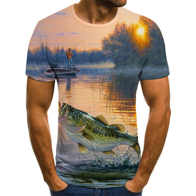 Men Leisure 3D Printing T Shirt Funny Fish Print Tees Men/Women T-shirt Hip Hop Streetwear Oversized Harajuku Tops