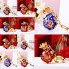 Creative Chinese Style Lucky Fortune Bag Keychain Decorative Metal Key Ring Accessory