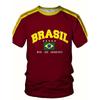 Summer New Five-star Brasil Print T-shirt for Men Short Sleeve O-neck Tees Vintage Casual Sports Mesh Jersey Oversized Tops